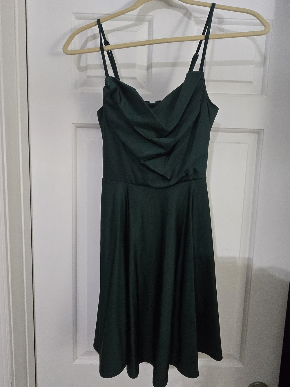 City Studio Forest Green Cowl-Neck Midi Dress